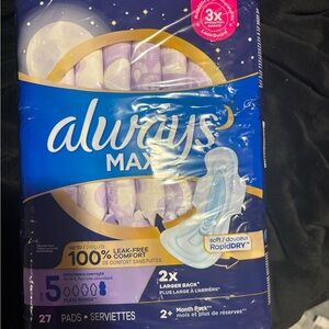 Always Maxi Pads with LeakGuard - Blue and Purple